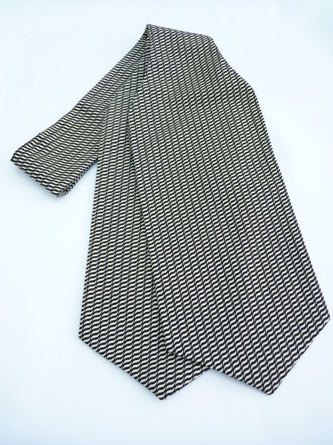 Black/White Wave Self Tie Day Cravat - Pocketwatch Waistcoats